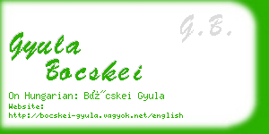 gyula bocskei business card